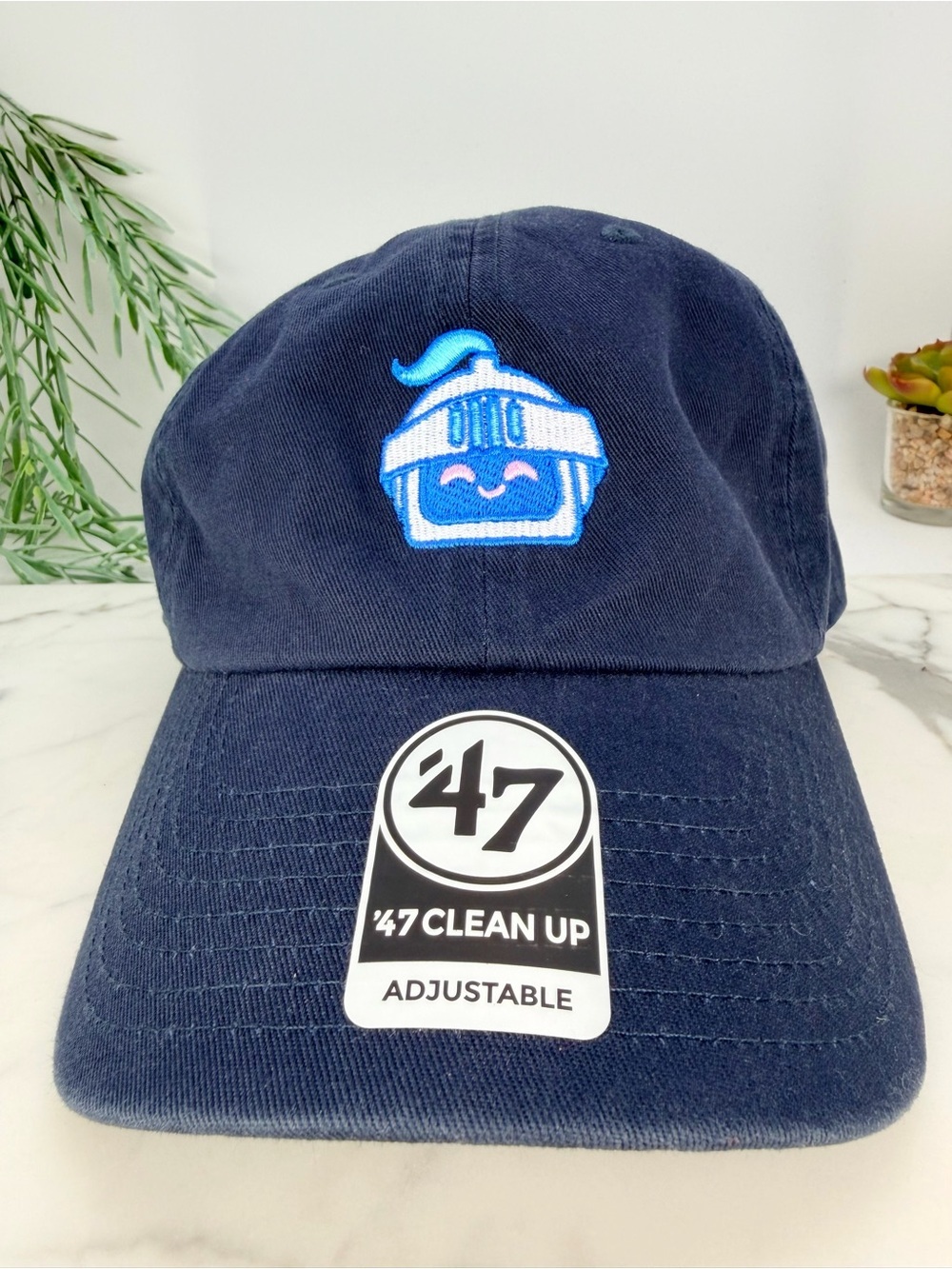 ’47 Brand Cleanup Dad Hat Navy Adjustable Cap Embroidered Blue Pink Knight Unise